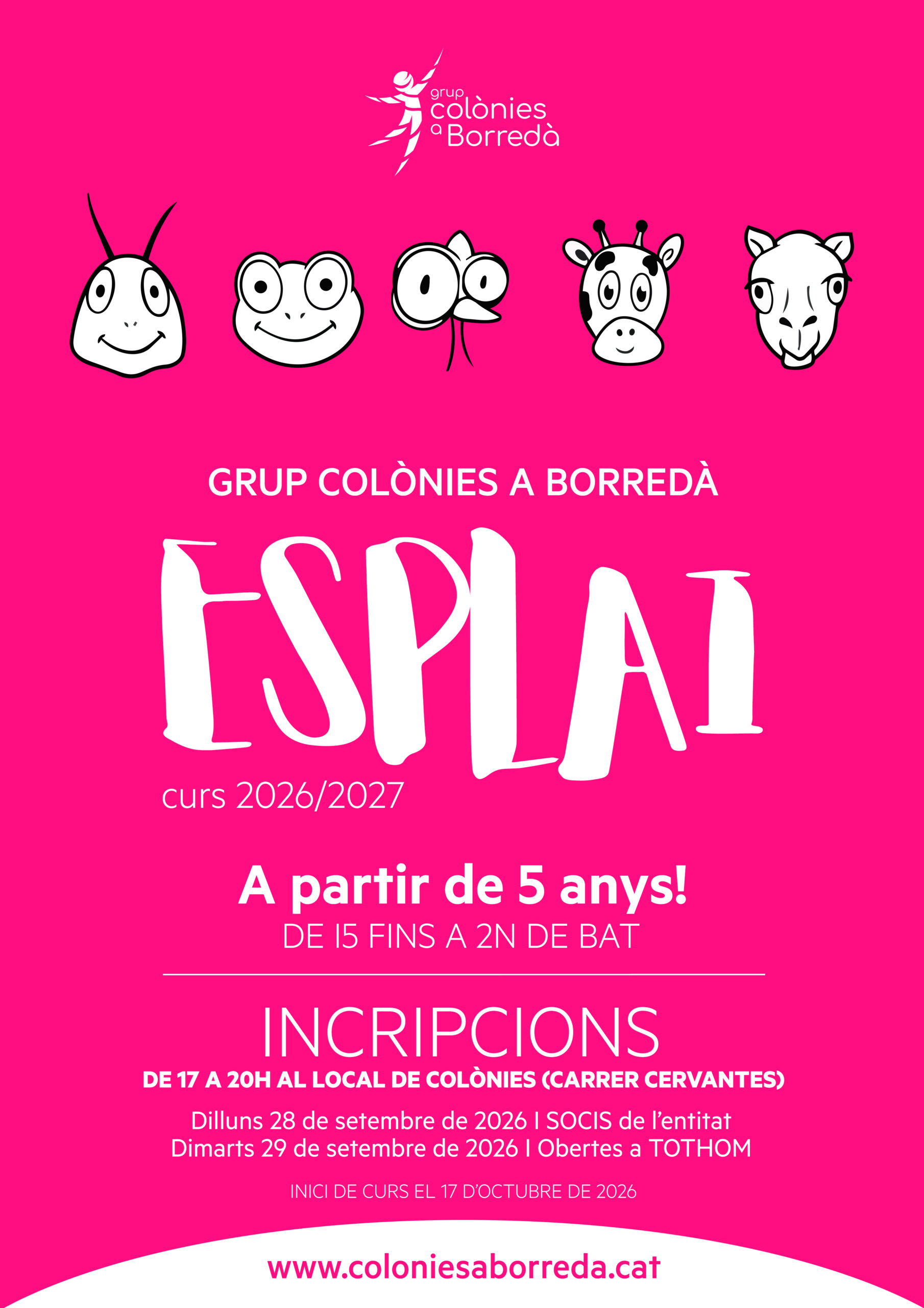 Arriba la tardor i això vol dir que torna l’Esplai. El 17 d’octubre comencem un nou curs d’esplai amb moltes ganes de retrobar-nos després de l’estiu! Atenció a les inscripcions, [&hellip;]
